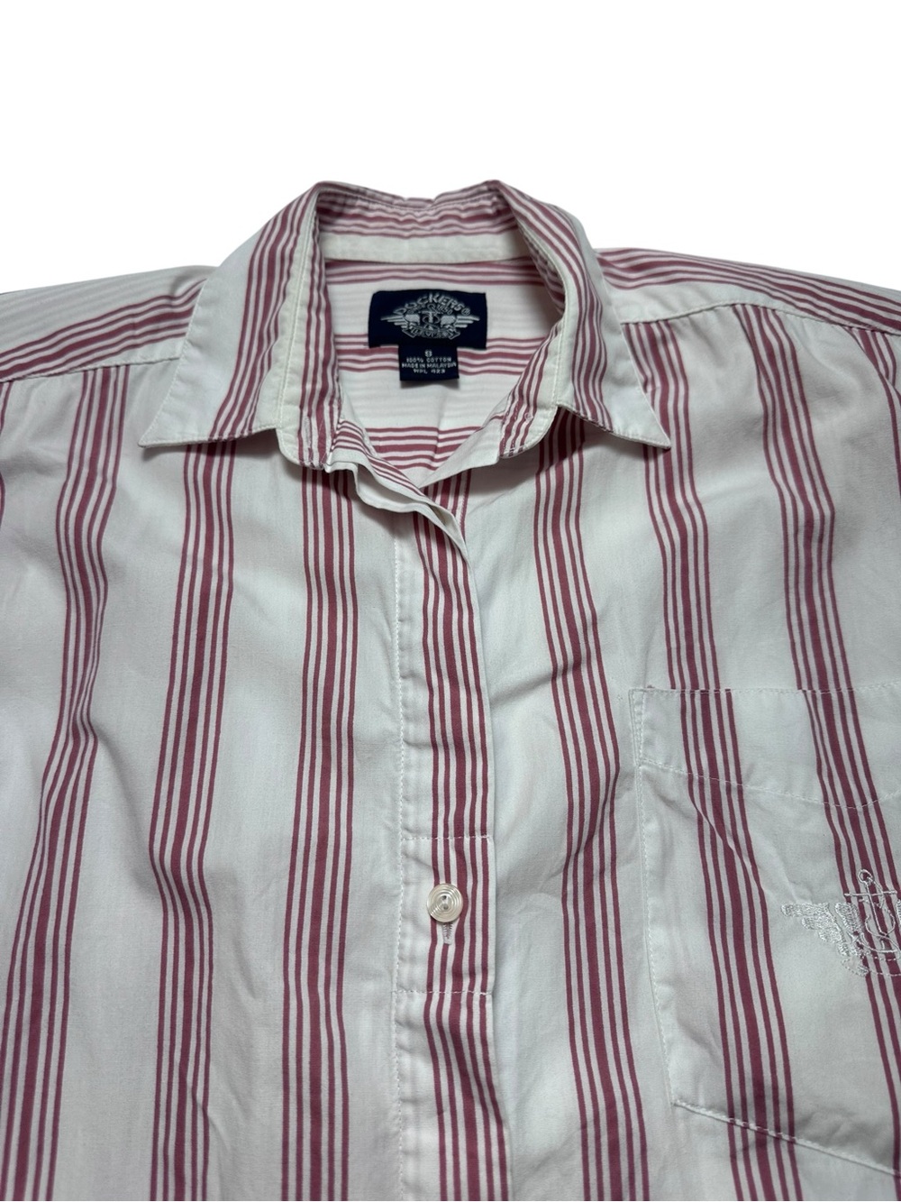 Vintage Y2K Dockers Stripe Button Down Shirt Cotton Coastal Grandmother